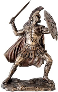 GRÆSK MYTOLOGISK FIGUR. Figur af Achilleus, helten fra trojanerkrigen